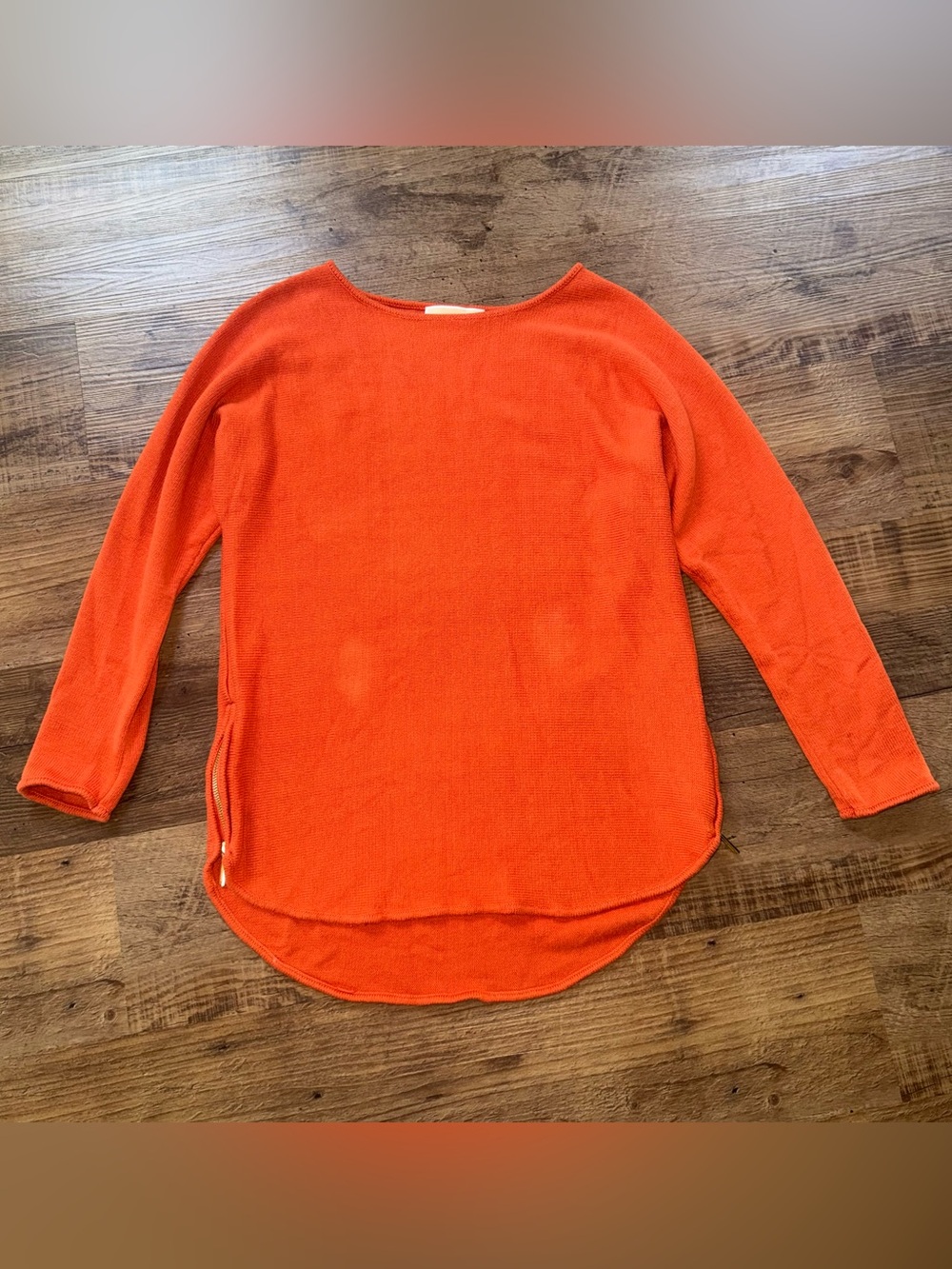 Michael Kors Women’s Large Red Orange Knit Sweater Tunic Boho Cozy Top
